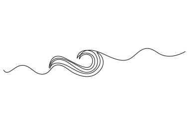 Minimalist sürekli okyanus dalgası basit deniz ana hatlı vektör çizimleri çiziyor