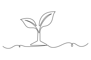Minimalist el çizimi vektör illüstrasyonunda bitki büyümesinin aşamalarını gösteren düzenlenebilir bir çizgi