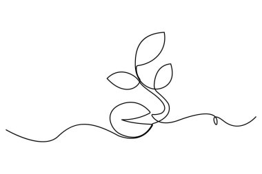 Minimalist el çizimi vektör illüstrasyonunda bitki büyümesinin aşamalarını gösteren düzenlenebilir bir çizgi