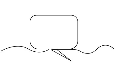 Düzenlenebilir vuruş tarzında basit bir kare düşünce balonu sanatı, iletişim konsepti için minimalist komedi esinlenilmiş sohbet ve metin yorum simgesi