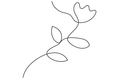 Devamlı bir sanat eseri. Düğün davetiyeleri ve tebrik kartları için minimalist minimalist çiçek tasarımının vektör çizimi.