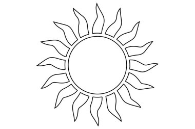 Asgari güneş ikonu sürekli yaz güneşi çizimi çizimi