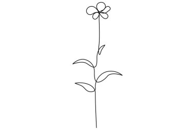 Botanik yapraklar, organik ve doğal konsept için sürekli bir çizgi vektör illüstrasyonudur.