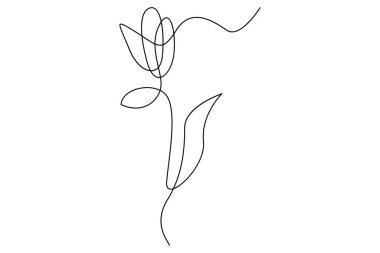 Botanik yapraklar, organik ve doğal konsept için sürekli bir çizgi vektör illüstrasyonudur.