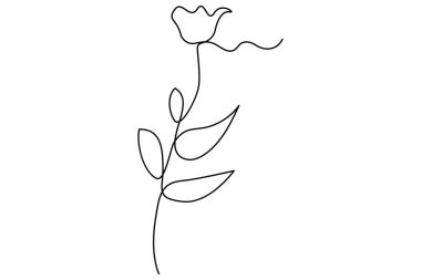 Botanik yapraklar, organik ve doğal konsept için sürekli bir çizgi vektör illüstrasyonudur.