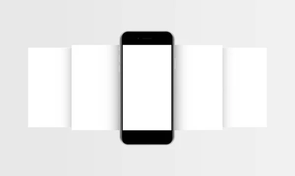 Mockup Del Telefono Con Schermi Vuoti App Concetto Progettazione App — Vettoriale Stock