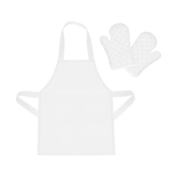 White Blank Apron Protective Mittens Isolated Vector Illustration — Stock Vector
