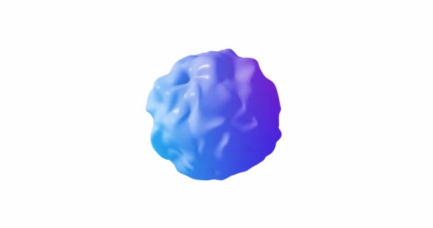 Abstraktní Fialová Modrá Sféra Morfování Fraktálních Zkreslení Izolované Bílém Pozadí — Stock video