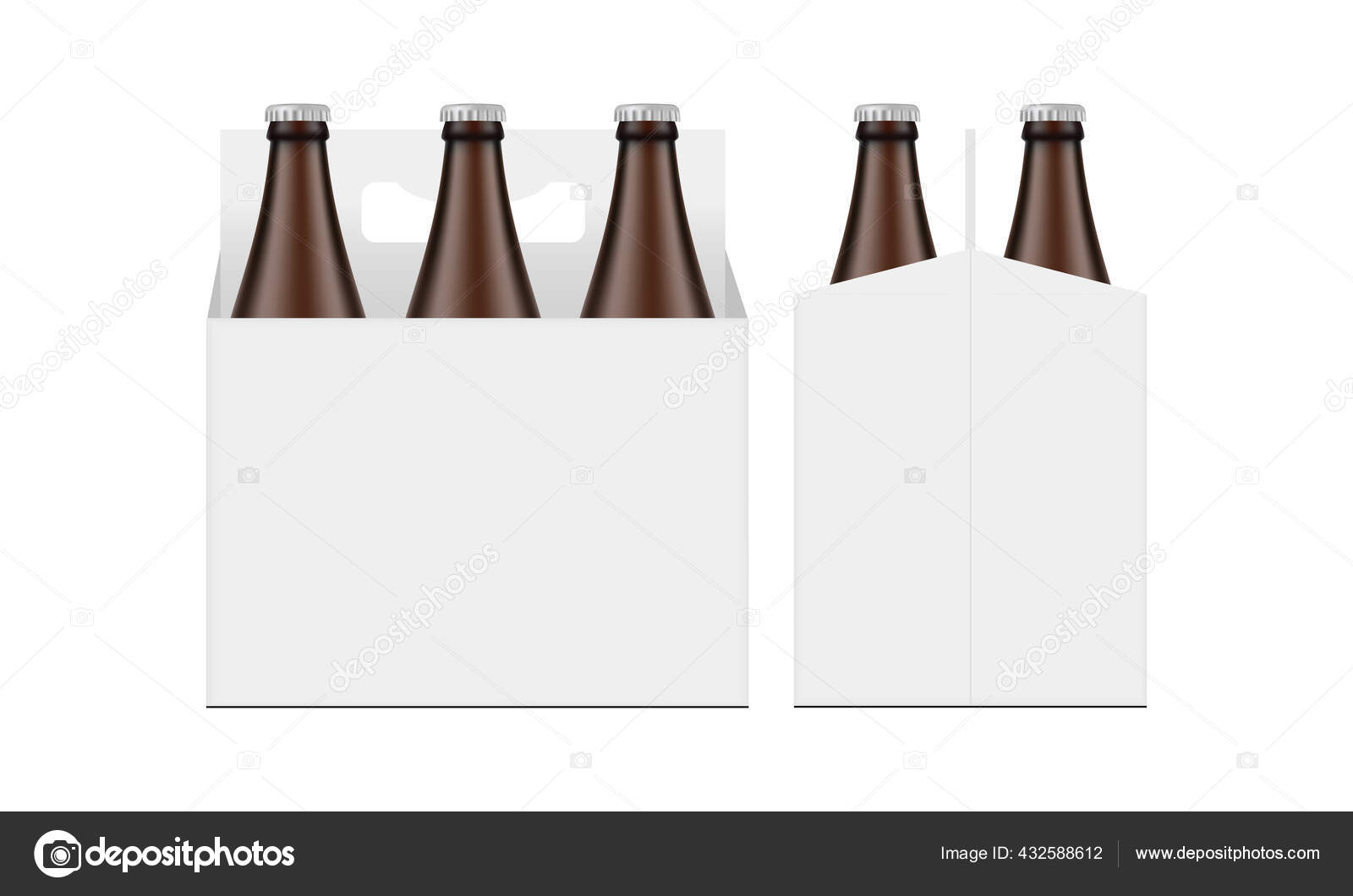 Download Cardboard Beer Bottle Carrier Packaging Box Mockup Front Side View Vector Image By C Evgeniyzimin Vector Stock 432588612