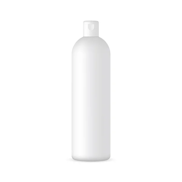 Botella Champú Alto Blanco Plástico Mofa Aislado Sobre Fondo Blanco — Archivo Imágenes Vectoriales