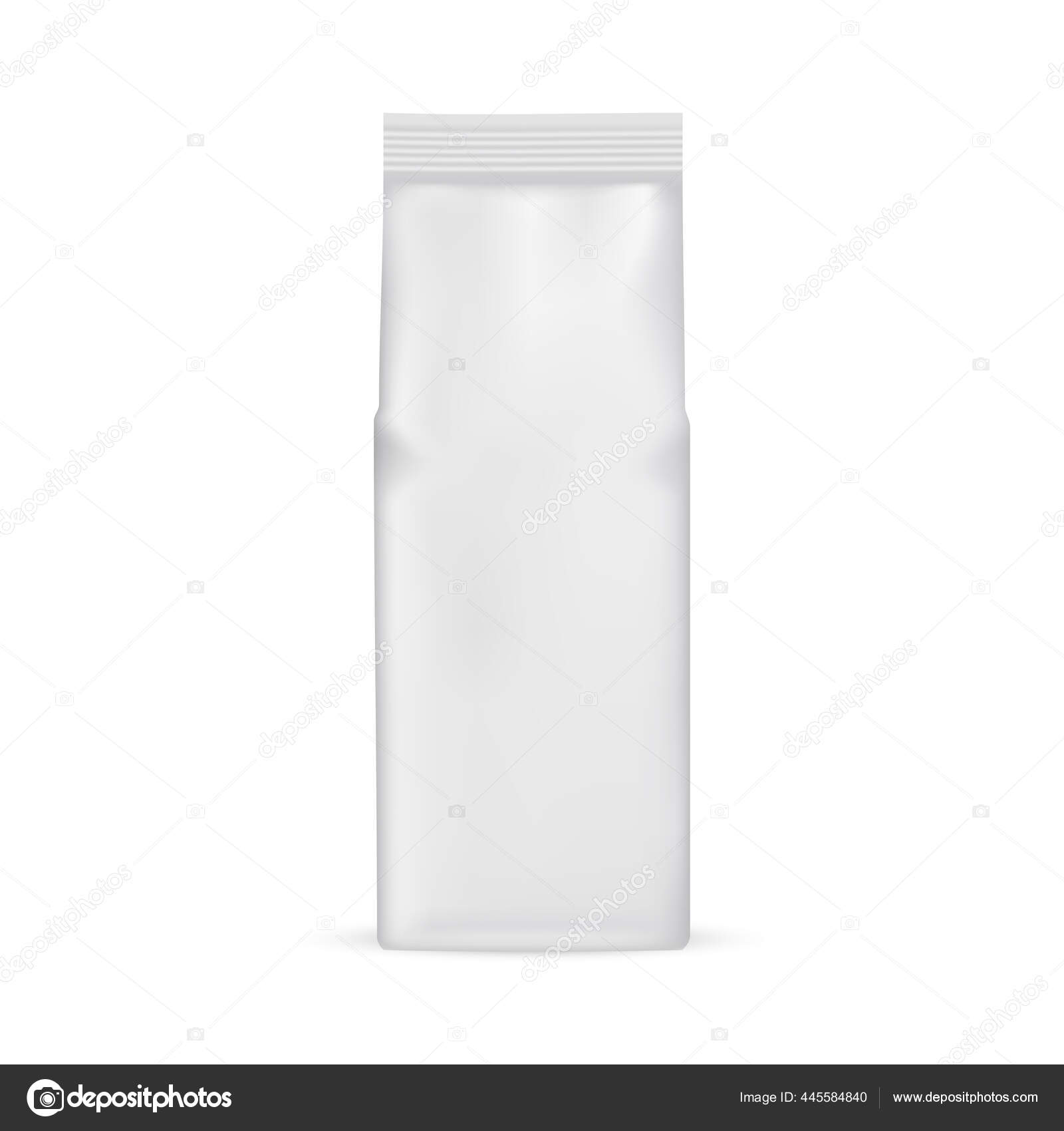 Download Coffee Bag Mockup Isolated White Background Front View Vector Illustration Vector Image By C Evgeniyzimin Vector Stock 445584840