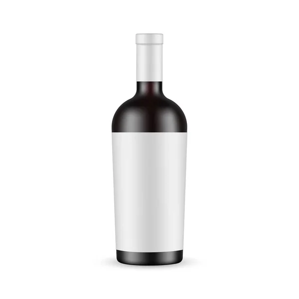Burla Botella Bebida Alcohólica Vidrio Ámbar Con Etiqueta Aislada Sobre — Vector de stock