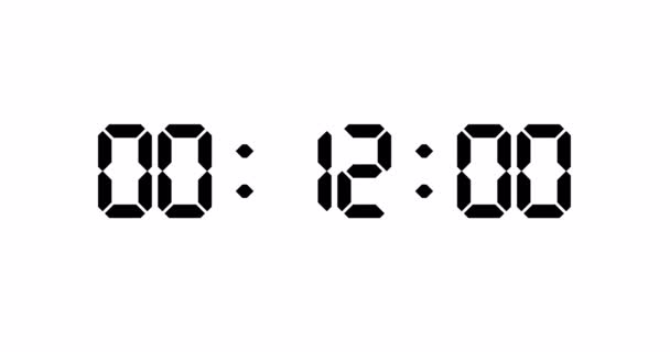 Compteur Une Minute Chiffres Électroniques Isolé Sur Fond Blanc — Video