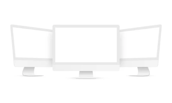 Conjunto Clay Desktop Isolado Fundo Branco Vista Frontal Lateral Ilustração —  Vetores de Stock