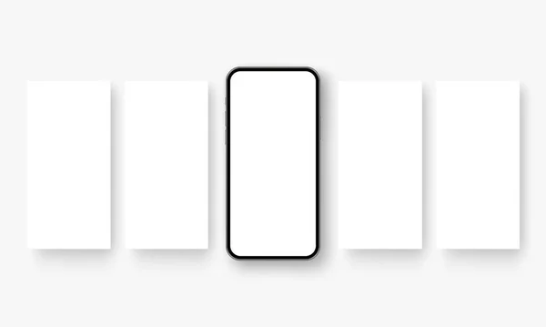 Smartphone Blank Screen Social Media Posts Carousel Şablonu Vektör Llüstrasyonu — Stok Vektör