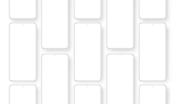 Clay Smartphone Beyaz Arkaplan Izole Edilmiş Ekranlar Uygulama Tasarımı Gösterimi — Stok Vektör