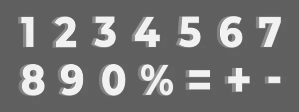Білі Числа Відсотками Плюс Мінус Рівність Векторна Ілюстрація — стоковий вектор