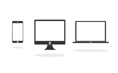 Aygıt simgelerini: akıllı telefon, masaüstü bilgisayar ve dizüstü bilgisayar