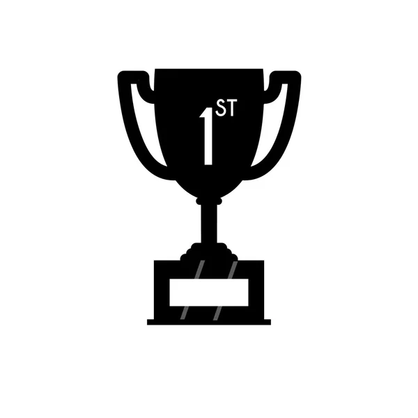 Ícone de taça de troféu vencedor. Símbolo de silhueta de competição de esporte. Vec — Vetor de Stock