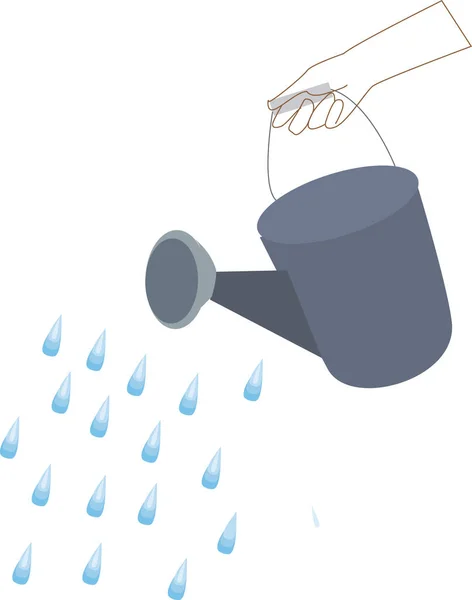 Sulama kabını tutan bir elin resmi..