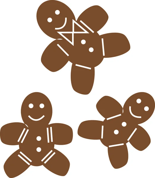 Zencefilli adam kurabiyelerinin bir çizimi.