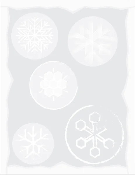 Kışın veya soğuk mevsimde dekorasyon için arka planda buz bulunan kar tanelerinin bir çizimi.