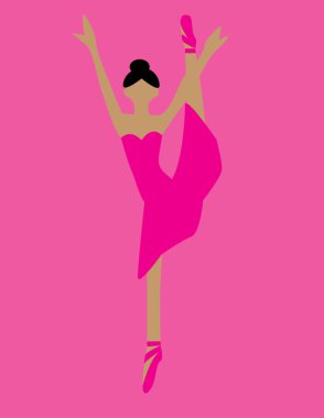 Dans eden bir balerinin vektör sanatı. 