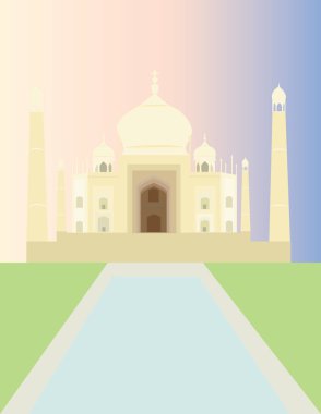 Tac Mahal 'in vektör sanatı, Hindistan' ın Agra kentindeki beyaz mermer bir mozole, Babür imparatoru Şah Cihan tarafından en sevdiği eşi Mumtaz Mahal için mezar olarak inşa edilmiştir. Babür mimarisinin bir başyapıtı olarak kabul edilir ve dünya çapında aşkın bir sembolüdür..