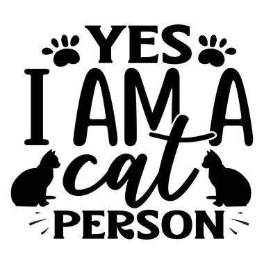 Komik kedi sever tasarımı. Evet, ben pati izleri ve siluet kedileri olan bir kedi severim.