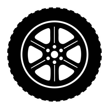 Araç tekerleği ve lastiği beyaz arka planda izole edildi