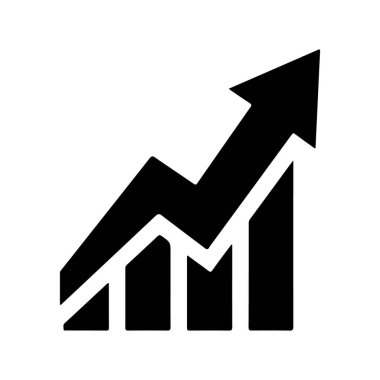 Artan ok vektörü illüstrasyonuyla iş dünyasının başarı grafiği büyüyor