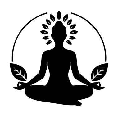 Nilüfer pozisyonunda bir kadın vektör çizimi ile meditasyon yapıyor.