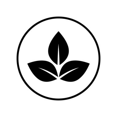 Üç yeşil yaprak logosu minimalist düz tasarım vektör çizimi