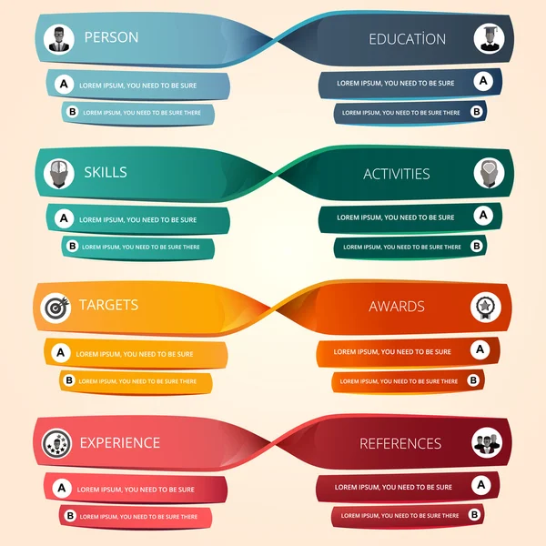 CV minimalista, Modelli di infografica aziendale V2 — Vettoriale Stock