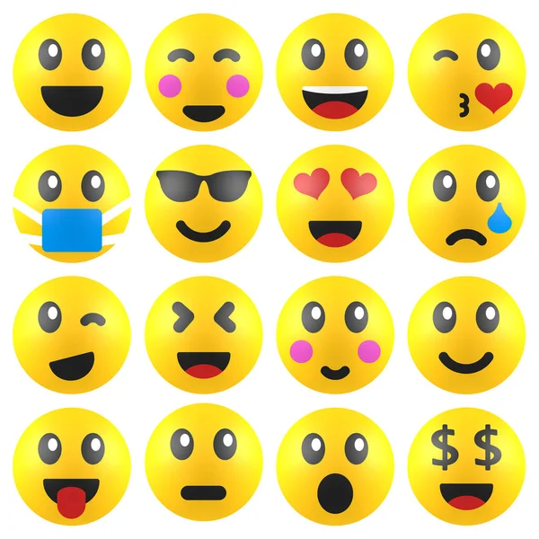 Olika Emojis Illustration — Stockfoto