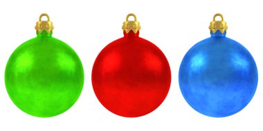 Noel baloları yeşil kırmızı mavi Noel süslemesi