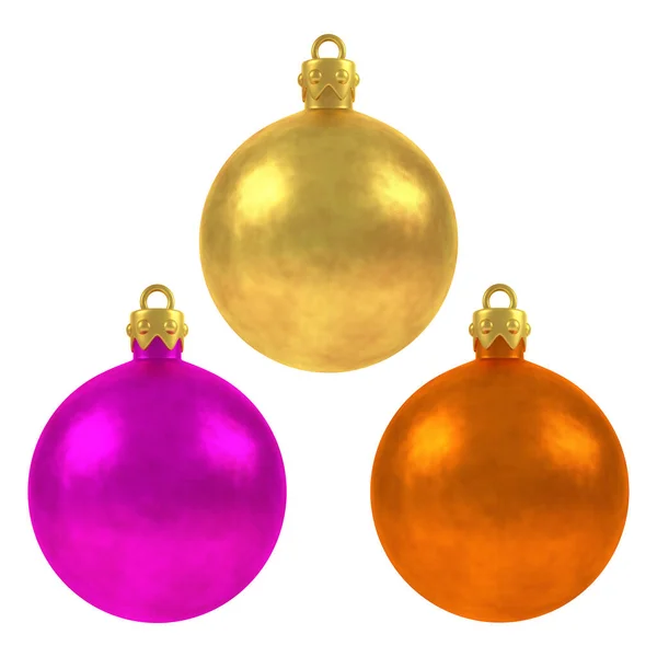 Jul Bollar Guld Orange Rosa Jul Dekoration — Stockfoto