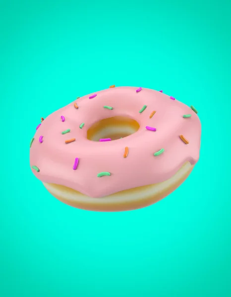 ケーキキャンディーをドーナツ 3Dイラスト — ストック写真