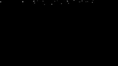 Beyaz kar tabakası siyah arka planda izole edilmiş kar taneleri bokeh, ve Noel ve tatil tasarımı için kar yağışı. 4k Kusursuz döngü