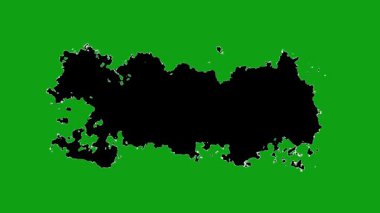 Siyah suluboya mürekkep damlaları desenli kağıda dökülüyor yavaşça yayılıyor. Yeşil cilt arka planında mürekkep damlaları. 4k Görüntü Mürekkep Görüntüsü Geçişi. 4K video canlandırması