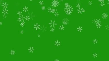 Yeşil ekran arka planına düşen güzel gerçekçi kar taneleri, kış temaları, Noel videoları, şenlikli tanıtımlar, örtüler ve arka plan efektleri için mükemmel. Kış Kar Örtüsü.