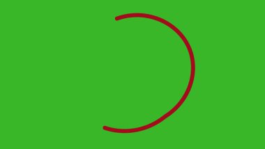 Sunum için el çizimi kırmızı çember fırça darbesi vurgu işareti, El Çizimi Oval Vurgulama Efekti, alfa kanalı ile 4k daire animasyonu