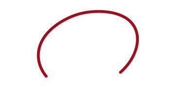 Şeffaf arkaplanda el çizimi kırmızı çember animasyonu. 4k video. Canlandırma kırmızı çemberini beyaz arkaplan 4k olarak ayarla