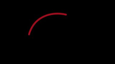 Siyah ekranda çember işareti canlandırmayı vurguluyor. animasyon kırmızı daire çizimi. Siyah arkaplanlı daire işareti. kırmızı daire çizgi animasyonu.