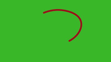 Sunum için el çizimi kırmızı çember fırça darbesi vurgu işareti, El Çizimi Oval Vurgulama Efekti, alfa kanalı ile 4k daire animasyonu