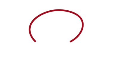 Şeffaf arkaplanda el çizimi kırmızı çember animasyonu. 4k video. Canlandırma kırmızı çemberini beyaz arkaplan 4k olarak ayarla