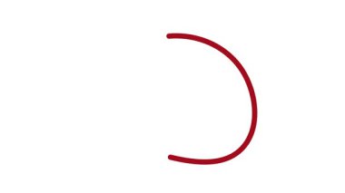 Şeffaf arkaplanda el çizimi kırmızı çember animasyonu. 4k video. Canlandırma kırmızı çemberini beyaz arkaplan 4k olarak ayarla