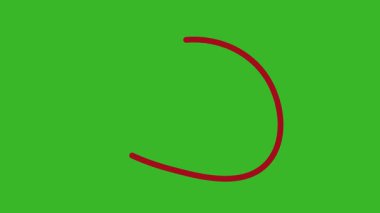 Sunum için el çizimi kırmızı çember fırça darbesi vurgu işareti, El Çizimi Oval Vurgulama Efekti, alfa kanalı ile 4k daire animasyonu