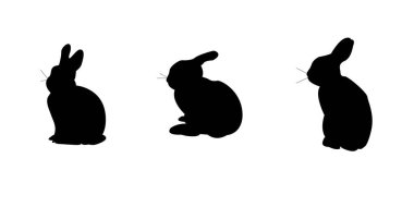 Siyaha tavşan konseptinin grafiksel çizimi. 2B simge tavşan vektör illüstrasyonu.