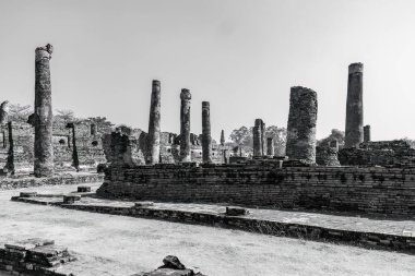 Ayutthaya Tarihi Parkı, Ayutthaya, Tayland 'daki Wat Phra Si Santhe kalıntıları. Antik Siyam 'ın başkenti UNESCO' nun Dünya Mirası sitesidir..